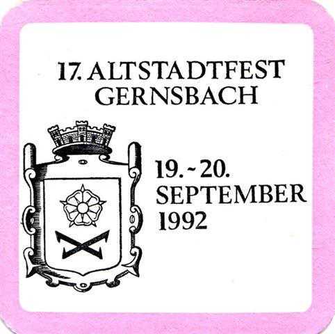 gernsbach ra-bw gerns altstadt 5a (quad185-altstadtfest 1992-schwarzviolett)